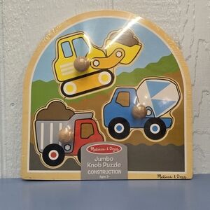New Melissa & Doug Jumbo Knob Puzzle - Colorful Construction Fun